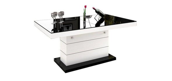 Matera Lux Salontafel HG Zwart/Wit Hubertus Meble Matera Lux Salontafel HG Zwart/Wit