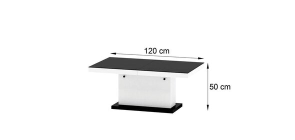 Matera Lux Salontafel HG Zwart/Wit Hubertus Meble Matera Lux Salontafel HG Zwart/Wit
