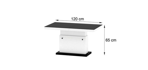 Matera Lux Salontafel HG Zwart/Wit Hubertus Meble Matera Lux Salontafel HG Zwart/Wit