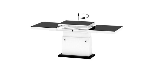 Matera Lux Salontafel HG Zwart/Wit Hubertus Meble Matera Lux Salontafel HG Zwart/Wit