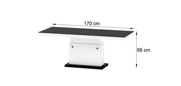 Matera Lux Salontafel HG Zwart/Wit Hubertus Meble Matera Lux Salontafel HG Zwart/Wit