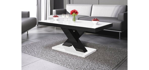 Xenon Salontafel HG Wit/Zwart/Wit Hubertus Meble Xenon Salontafel HG Wit/Zwart/Wit