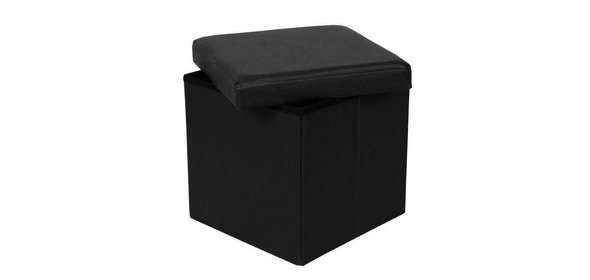 Story Hocker Zwart lederlook Monaica Story Hocker Zwart lederlook