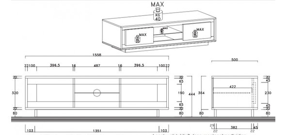 Sky TV meubel Wit/Eiken Benvenuto Design Sky TV meubel Wit/Eiken