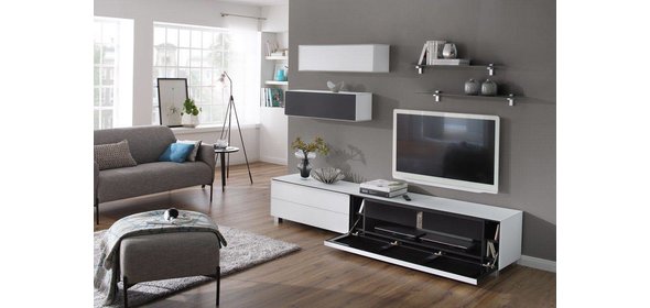 Fresh en Stick TV Wandmeubel Design Wit/Zwart Maja Moebel Fresh en Stick TV Wandmeubel Design Wit/Zwart