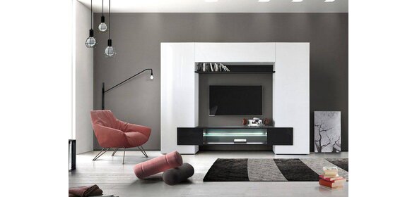 Incastro TV Wandmeubel Zwart Benvenuto Design Incastro TV Wandmeubel Zwart
