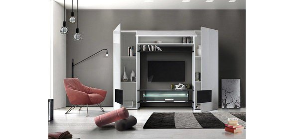 Incastro TV Wandmeubel Zwart Benvenuto Design Incastro TV Wandmeubel Zwart