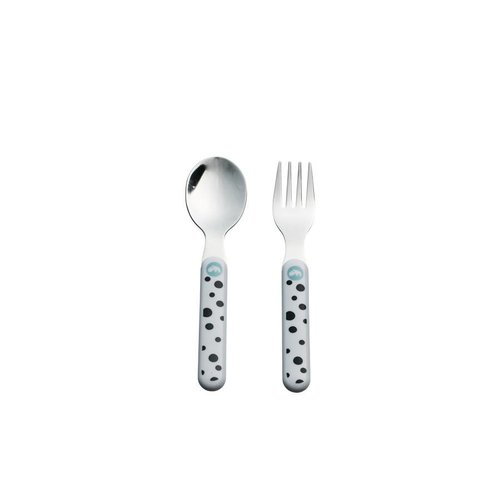 Done by Deer Spoon and fork 2 pcs. Happy dots, blue Done by Deer Done by Deer Spoon and fork 2 pcs. Happy dots, blue Done by Deer