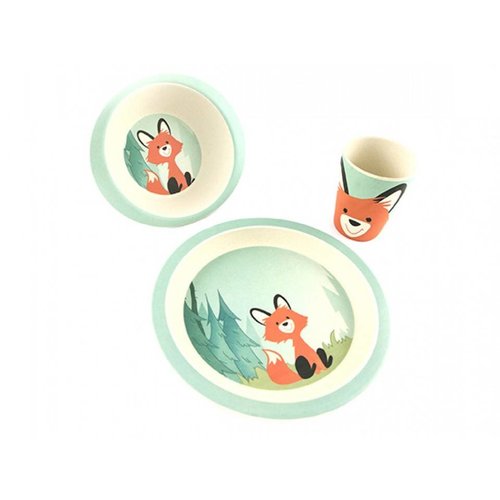 Yuunaa - Pure kids Bamboe Vosjes kinderservies Yuunaa - Pure kids Bamboe Vosjes kinderservies