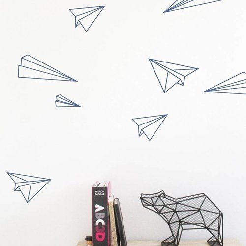 Muursticker Paper Planes 36 stuks Zwart Muursticker Paper Planes 36 stuks Zwart