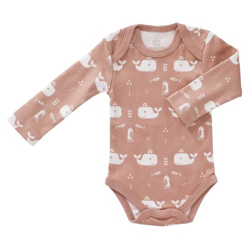 Fresk Fresk romper whale Mellow rose lange mouw Fresk Fresk romper whale Mellow rose lange mouw