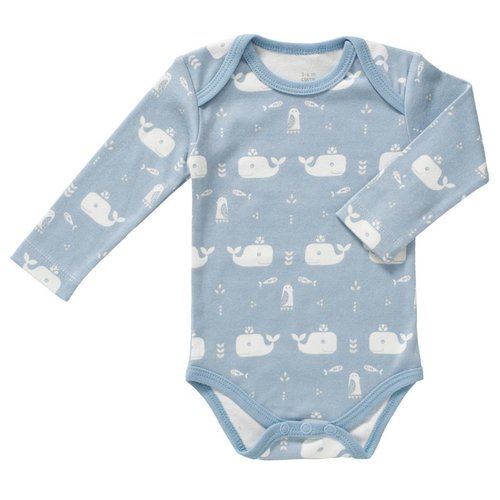 Fresk Fresk romper Whale Blue fog lange mouw Fresk Fresk romper Whale Blue fog lange mouw