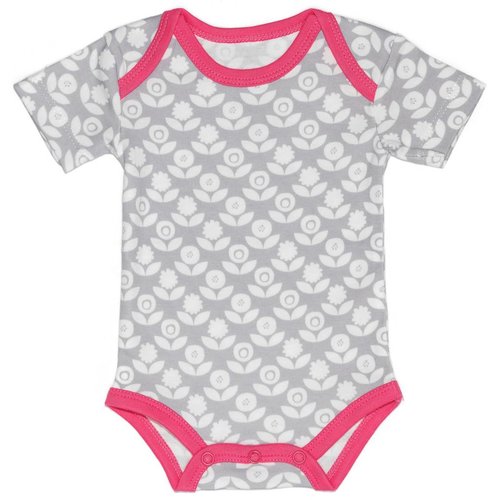Fresk Fresk romper Blomster grey/pink korte mouw Fresk Fresk romper Blomster grey/pink korte mouw