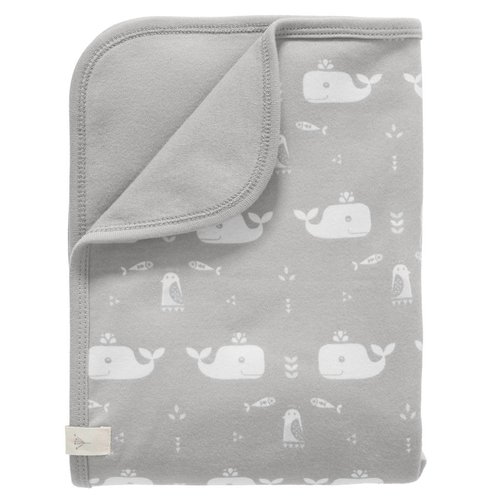 Fresk Fresk Babydeken Whale grey 80x100 cm Fresk Fresk Babydeken Whale grey 80x100 cm