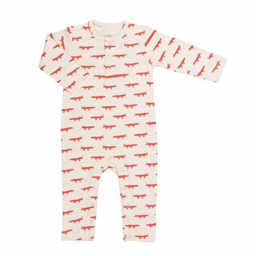 Trixie Trixie Onesie - Jumpsuit Red Crocodile lange mouwen Trixie Trixie Onesie - Jumpsuit Red Crocodile lange mouwen