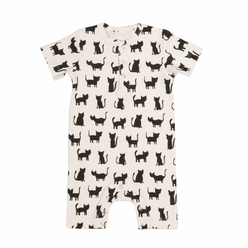 Trixie Trixie Onesie - Jumpsuit Black Cats korte mouwen Trixie Trixie Onesie - Jumpsuit Black Cats korte mouwen