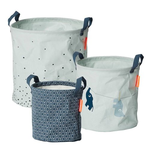 Done by Deer Soft basket set, 3 pcs. Blue Done by Deer Done by Deer Soft basket set, 3 pcs. Blue Done by Deer