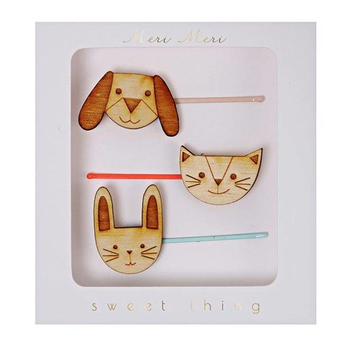 Meri Meri Wooden Animal Hair Pins Haarspeldje Meri Meri Wooden Animal Hair Pins Haarspeldje