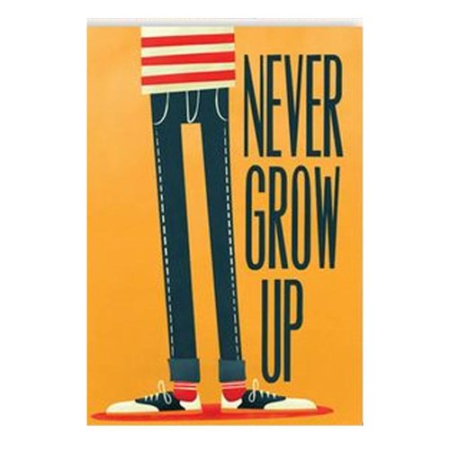 Dubbele wenskaart met envelop Never Grow up Dubbele wenskaart met envelop Never Grow up