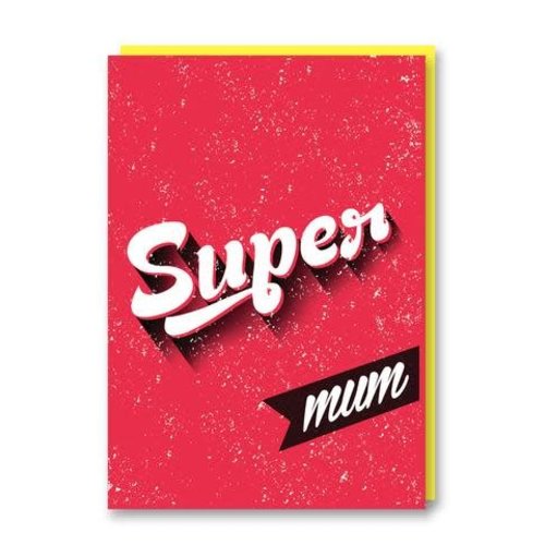 Dubbele wenskaart met envelop Super Mom Dubbele wenskaart met envelop Super Mom