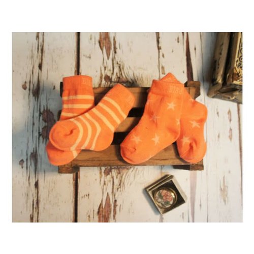Blade & Rose sokjes Salmon & Coral stripe/star Blade & Rose sokjes Salmon & Coral stripe/star