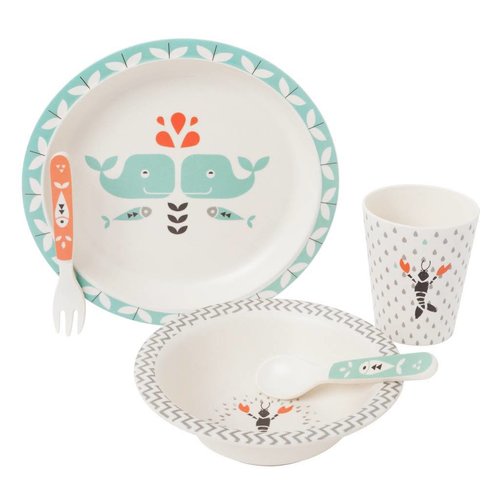 Fresk Fresk Dinner set bamboo Whale Fresk Fresk Dinner set bamboo Whale