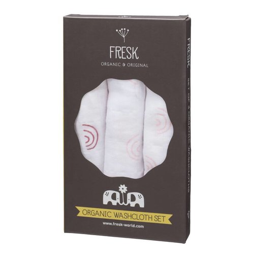 Fresk Fresk hydrofiel washandjes Set 3 stuks Rainbow chinntz rose Fresk Fresk hydrofiel washandjes Set 3 stuks Rainbow chinntz rose