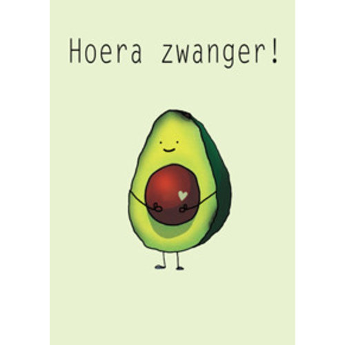 Gnoom Dubbele kaart avocado Hoera zwanger!/ Gefeliciteerd! Gnoom Dubbele kaart avocado Hoera zwanger!/ Gefeliciteerd!