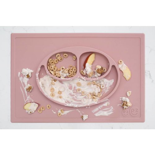 EZPZ EZPZ Happy mat Placemat & plate in one Blush/ Roze EZPZ EZPZ Happy mat Placemat & plate in one Blush/ Roze
