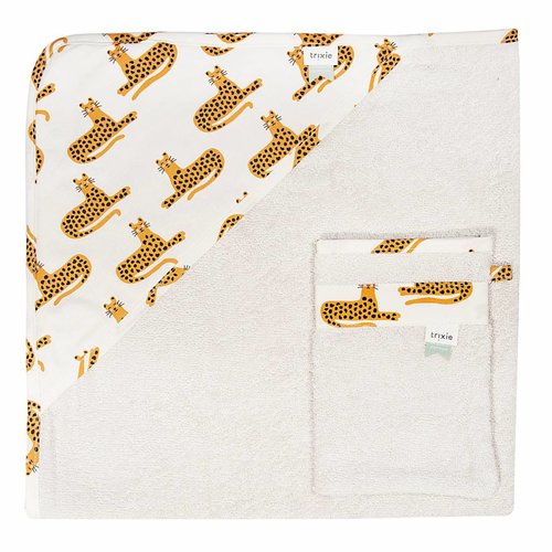 Trixie Trixie Badcape + washandje 90x90 cm Cheetah Trixie Trixie Badcape + washandje 90x90 cm Cheetah