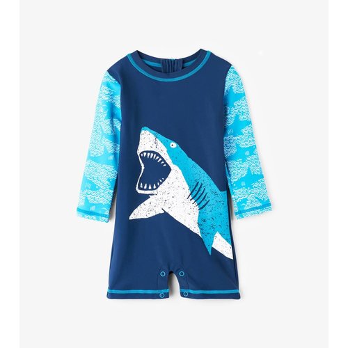 Hatley Shark Alley Mini Rashguard One-Piece - zwempak met UV bescherming 50+ Hatley Shark Alley Mini Rashguard One-Piece - zwempak met UV bescherming 50+