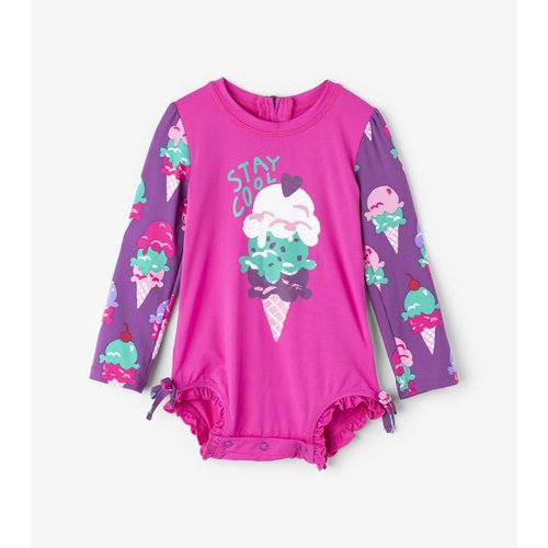 Hatley Ice cream treats Mini Rashguard Swimsuit - badpak met UV bescherming 50+ Hatley Ice cream treats Mini Rashguard Swimsuit - badpak met UV bescherming 50+