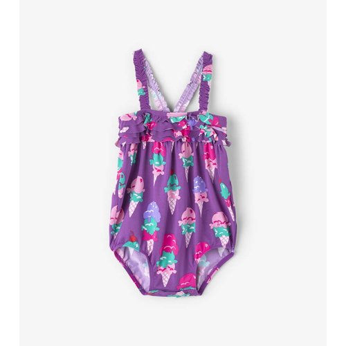 Hatley Ice cream treats Baby badpak Ruche met UV bescherming factor 50+ Hatley Ice cream treats Baby badpak Ruche met UV bescherming factor 50+