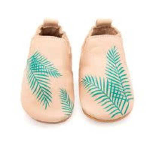 Boumy Boumy leren slofjes Rio Exotic Leaf Pastel Pink Leather Boumy Boumy leren slofjes Rio Exotic Leaf Pastel Pink Leather