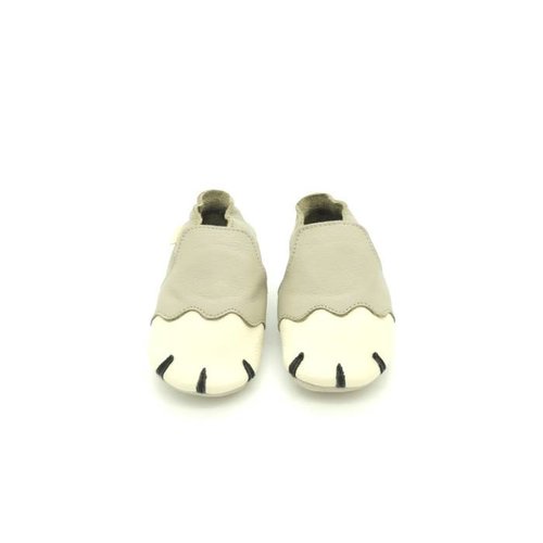 Boumy Boumy leren slofjes Paw Pale Grey Boumy Boumy leren slofjes Paw Pale Grey