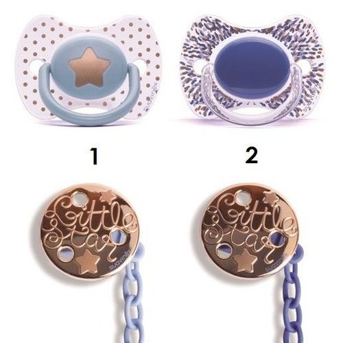 Suavinex Suavinex speen met speenketting Boy HauteCouture +4 m Suavinex Suavinex speen met speenketting Boy HauteCouture +4 m