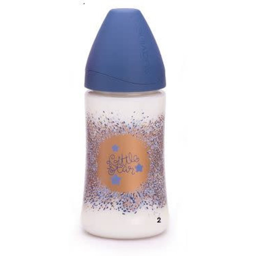 Suavinex Suavinex Haute Couture 3 fase fles 270 ml Donkerblauw Suavinex Suavinex Haute Couture 3 fase fles 270 ml Donkerblauw
