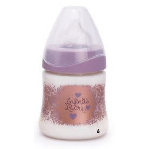 Suavinex Suavinex Haute Couture 3 fase fles 150 ml Paars goud Suavinex Suavinex Haute Couture 3 fase fles 150 ml Paars goud