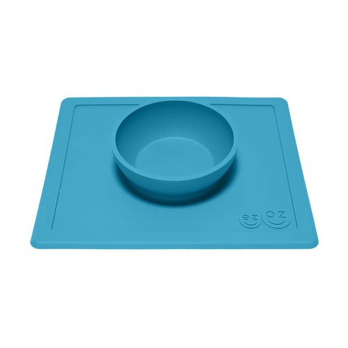 EZPZ EZPZ Happy bowl Placemat & bowl in one Blue/ blauw EZPZ EZPZ Happy bowl Placemat & bowl in one Blue/ blauw