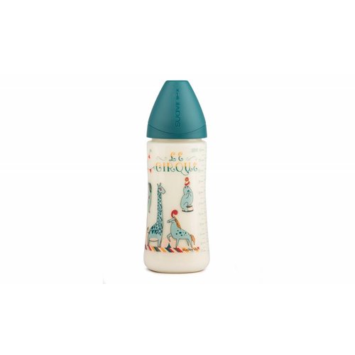 Suavinex Suavinex fles Circus 360 ml Large siliconen anatomische speen en anti-krampjes systeem Aqua- Blauw Suavinex Suavinex fles Circus 360 ml Large siliconen anatomische speen en anti-krampjes systeem Aqua- Blauw