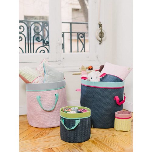 Buh! Kids opbergmand 35*40 cm Sassari (roze) Buh! Kids opbergmand 35*40 cm Sassari (roze)