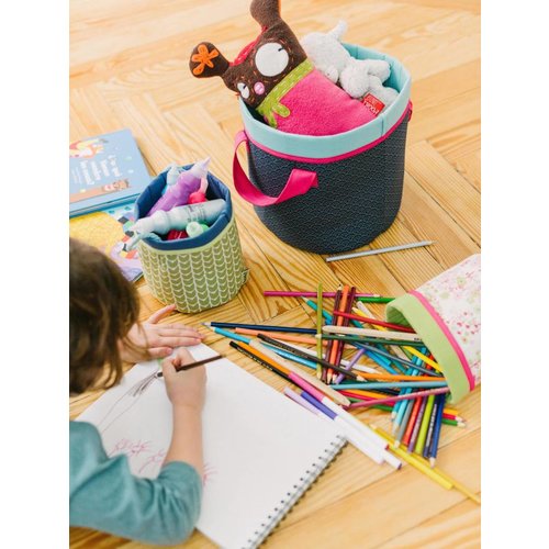 Buh! Kids opbergmand 22*23 cm Sassari (roze) Buh! Kids opbergmand 22*23 cm Sassari (roze)