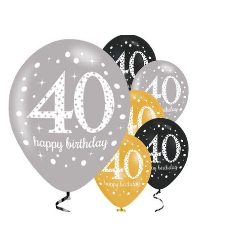 40 jaar ballonnen goud - zwart 40 jaar ballonnen goud - zwart