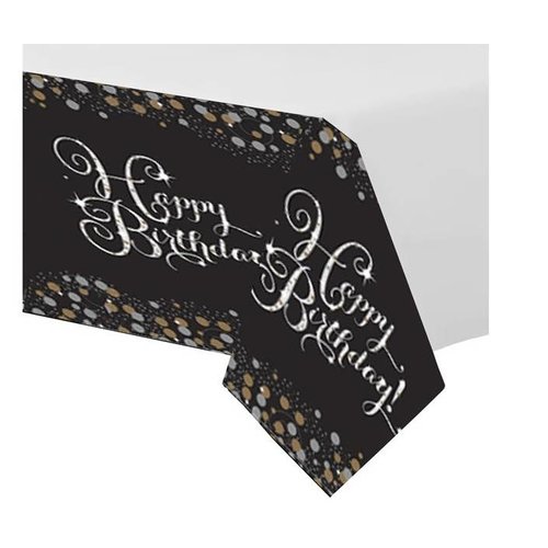 tafelkleed happy birthday zwart goud tafelkleed happy birthday zwart goud