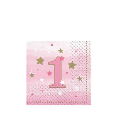 Twinkle 1 jaar servetten roze Twinkle 1 jaar servetten roze