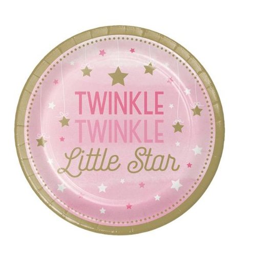 Twinkle little star roze bordjes Twinkle little star roze bordjes