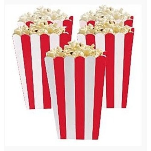 Popcorn bakjes rood/wit Popcorn bakjes rood/wit