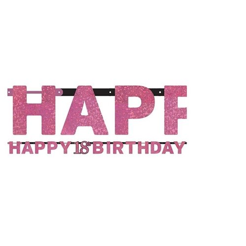 18 jaar happy birthday slinger roze 18 jaar happy birthday slinger roze