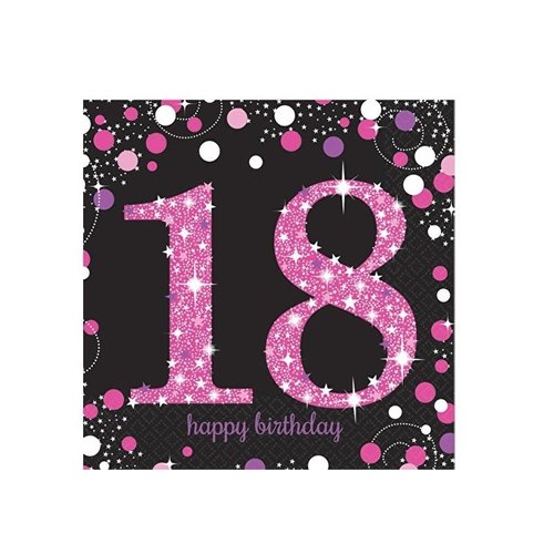 18 jaar servetten roze 18 jaar servetten roze