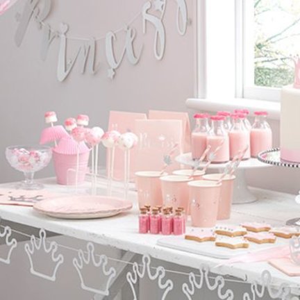 Pastel Prinses Feestartikelen in de kleur paste roze